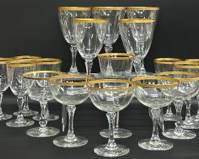 Vintage FOSTORIA Classic Gold Coupe and Wine Glasses