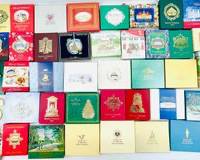 The White House Historical Association Holiday Ornaments In Original Boxes And Mount Vernon 24Kt Gold Finish Ornaments Assorted Lot Of 40