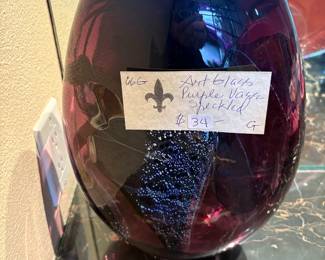 Glass Art for sale during in person sale hours Friday and Saturday.