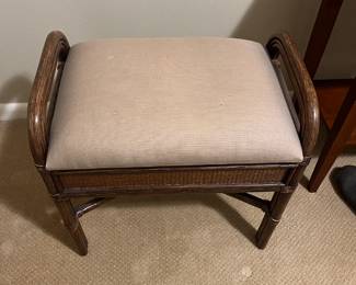 $120. Pelamal Design from Indonesia bench with storage. 21.5"w x 14.5"d cx 20.5"h. Available for online purchase Wednesday as per instructions in the sale details.