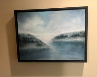 $290 Acrylic original titled "Hidden in the Mist" by Jamee Linton. 25.5"w x 19.5"h. Available for online purchase Wednesday as per instructions in the sale details.