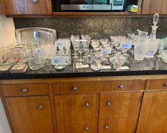 Crystal and barware available for in person purchase Friday and Saturday.