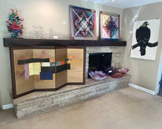 Overview of just some of the art available for in person purchase Friday and Saturday including Horiuchi screen and Tony Angel eagle.