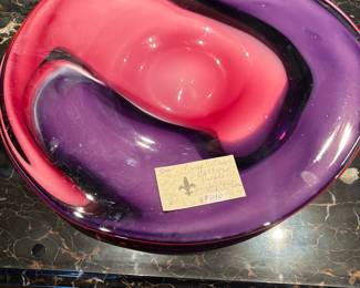 Glass Art for sale during in person sale hours Friday and Saturday.