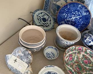 Overview of Asian porcelains available for in person purchase Friday and Saturday.