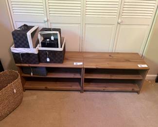 Storage shelves and baskets available for in person purchase Friday and Saturday.