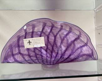 Glass Art for sale during in person sale hours Friday and Saturday.
