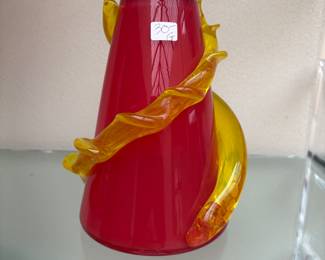 Glass Art for sale during in person sale hours Friday and Saturday.