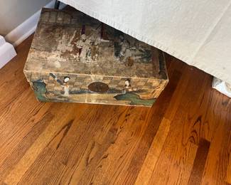 Antique hand painted chest available for in person purchase Friday and Saturday,
