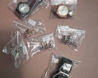 Cuff links, watches