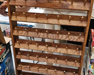 VINTAGE WOODEN SPOOL HOLDER