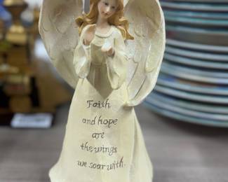 Retail $20. Our Price: $5. Inspirational Angel Figurine. Featuring the message “Faith and hope are the wings we soar with,” this angel is a beautiful reminder of positivity.