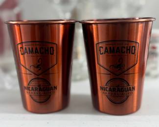 Retail $20. Our Price: $7. Set of two metallic Camacho cups, perfect for enjoying your favorite barrel-aged spirits.