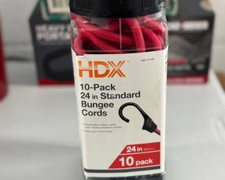 Retail $15. Our Price: $5. HDX 10-Pack 24-Inch Bungee Cords. Durable and stretchable bungee cords, perfect for securing loads and organizing storage efficiently.