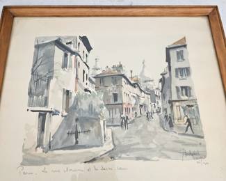 Vintage PARIS - Franz Herbelot watercolor lithograph