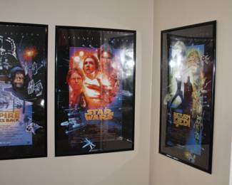 vintage framed Star Wars posters