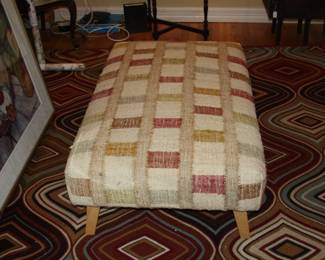 Annie Selke tapered leg square rug ottoman