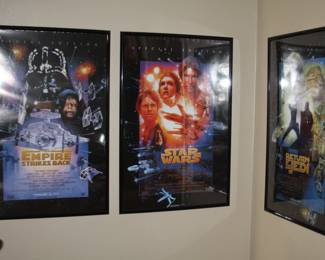 vintage framed Star Wars posters
