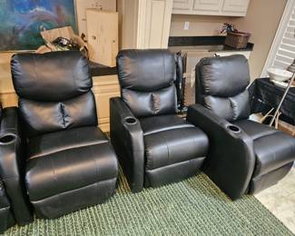 set of 6 - SEATCRAFT Leather Media Chairs