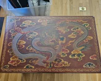 antique carved hand-painted coffee table