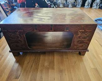 antique carved hand-painted coffee table