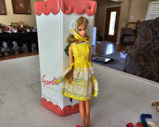 vintage 1965 original FRANCIE doll with carry case and clothes & accessories