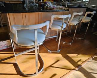 set of 4 NEW - Wisteria chrome barstools