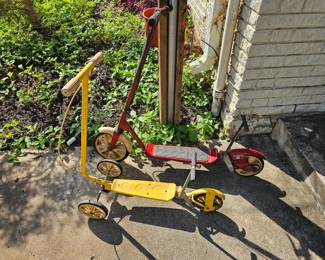 pair of vintage 1970's HONDA Kick-N-Go scooters