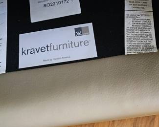 pair of leather swivel chairs by Kravet