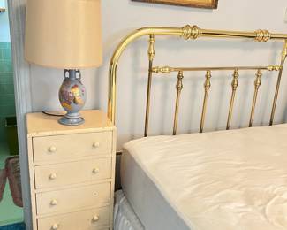 painted drawers, vintage lamp