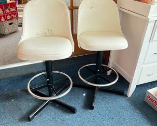 mid century white bar stools