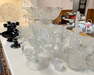 clear glass ware, punch bowls