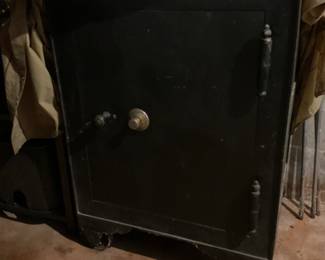 Vintage large safe on wheels with code.