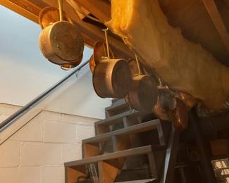 Copper pots and pans.