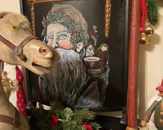 Metal Santa Fireplace Screen