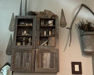 Weathered wood wall cabinet