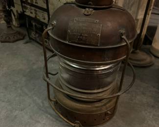 Antique brass and copper ships lantern by Nippon Sento Co LTD