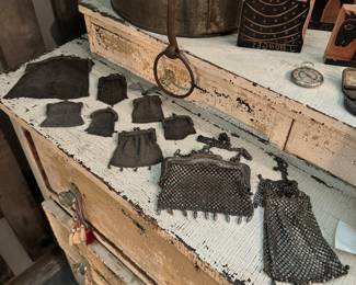 Collection of antique mesh purses of all sizes! 