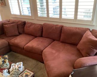 Sectional sofa in micro suede