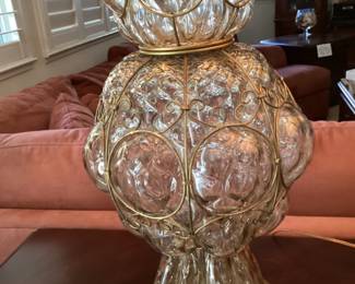 A close up of the intricate base