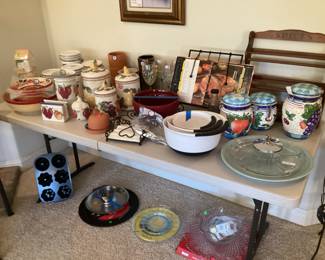 Multiple canister sets with fruit decor