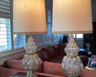 An amazing pair of cage bubble table lamps by Marbro Lamp Company