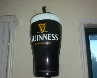 Large Guinness Revolving Lighted Glass Sign