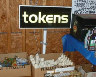 lighted tokens sign