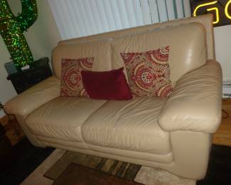 Leather loveseat