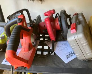 Black & Decker battery powered chain saw, Tool Shop 7 1/4" circular saw