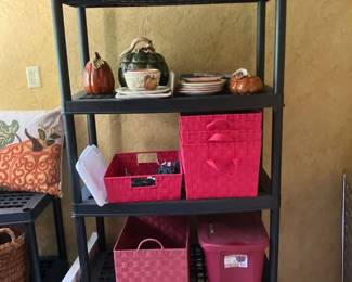 Plastic shelf w fall decor