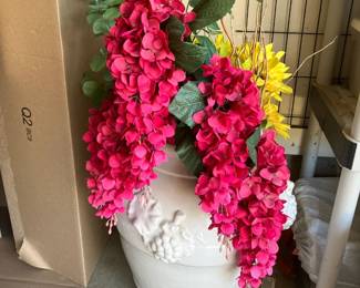 Large white garden pot