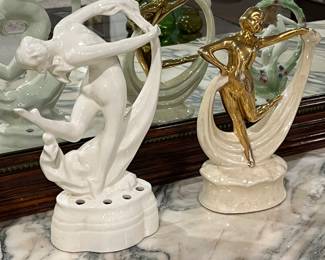 Dancing ladies vintage flower frogs