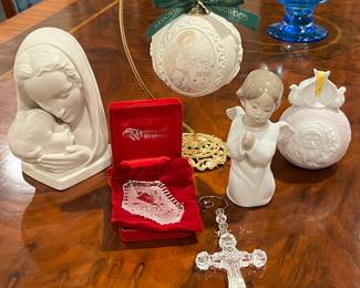 Assorted Lladro, Wedgwood, Waterford, Goebel